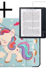 NoXx Hoes Geschikt voor Kobo Sage Hoesje Bookcase Cover Book Case Hoes Sleepcover Met Screenprotector - Eenhoorn
