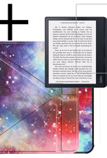 NoXx Hoes Geschikt voor Kobo Sage Hoesje Bookcase Cover Book Case Hoes Sleepcover Met Screenprotector - Galaxy