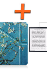 Nomfy Hoesje Geschikt voor Kobo Sage Hoes Book Case - Hoes Geschikt voor Kobo Sage Hoesje Book Cover Met Screenprotector - Bloesem