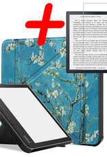 BASEY. Hoes Geschikt voor Kobo Sage Hoesje Bookcase Cover Hoes Met Screenprotector - Hoesje Geschikt voor Kobo Sage Hoes Cover Case - Bloesem