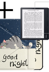 NoXx Hoes Geschikt voor Kobo Sage Hoesje Bookcase Cover Book Case Hoes Sleepcover Met Screenprotector - Kat