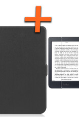 Nomfy Hoesje Geschikt voor Kobo Nia Hoes Book Case - Hoes Geschikt voor Kobo Nia Hoesje Book Cover Met Screenprotector - Zwart
