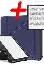 BASEY. Hoes Geschikt voor Kobo Sage Hoesje Bookcase Cover Hoes Met Screenprotector - Hoesje Geschikt voor Kobo Sage Hoes Cover Case - Donkerblauw