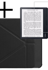 NoXx Hoes Geschikt voor Kobo Sage Hoesje Bookcase Cover Book Case Hoes Sleepcover Met Screenprotector - Zwart