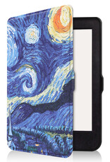 Nomfy Hoesje Geschikt voor Kobo Nia Hoes Book Case - Hoes Geschikt voor Kobo Nia Hoesje Book Cover Met Screenprotector - Sterrenhemel