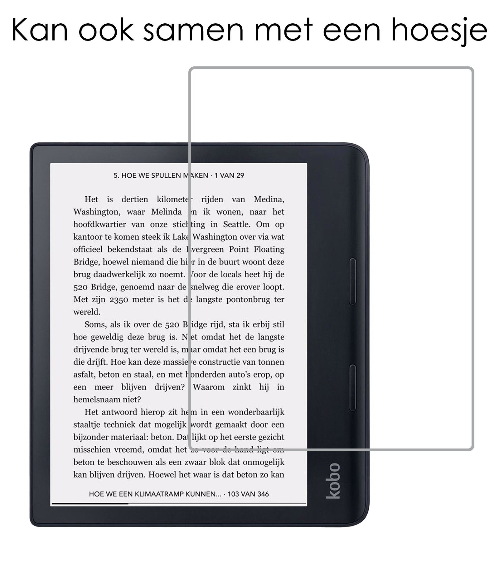 NoXx Hoes Geschikt voor Kobo Sage Hoesje Bookcase Cover Book Case Hoes Sleepcover Met Screenprotector - Rood