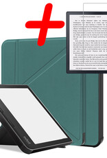 BASEY. Hoes Geschikt voor Kobo Sage Hoesje Bookcase Cover Hoes Met Screenprotector - Hoesje Geschikt voor Kobo Sage Hoes Cover Case - Donkergroen