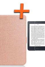 Nomfy Hoesje Geschikt voor Kobo Nia Hoes Book Case - Hoes Geschikt voor Kobo Nia Hoesje Book Cover Met Screenprotector - Rosé Goud