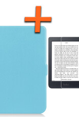 Nomfy Hoesje Geschikt voor Kobo Nia Hoes Book Case - Hoes Geschikt voor Kobo Nia Hoesje Book Cover Met Screenprotector - Lichtblauw
