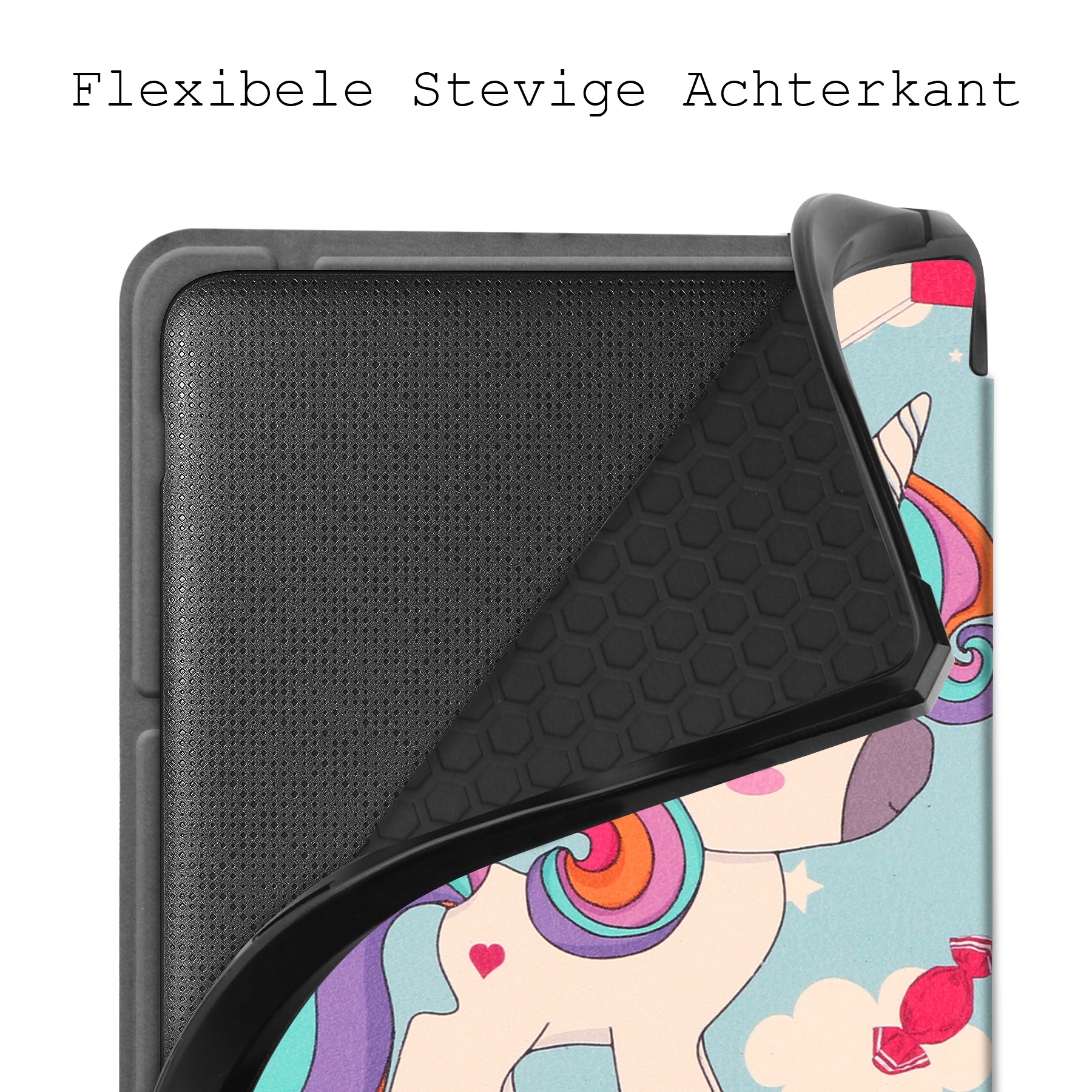 BASEY. Hoes Geschikt voor Kobo Sage Hoesje Bookcase Cover Hoes Met Screenprotector - Hoesje Geschikt voor Kobo Sage Hoes Cover Case - Eenhoorn