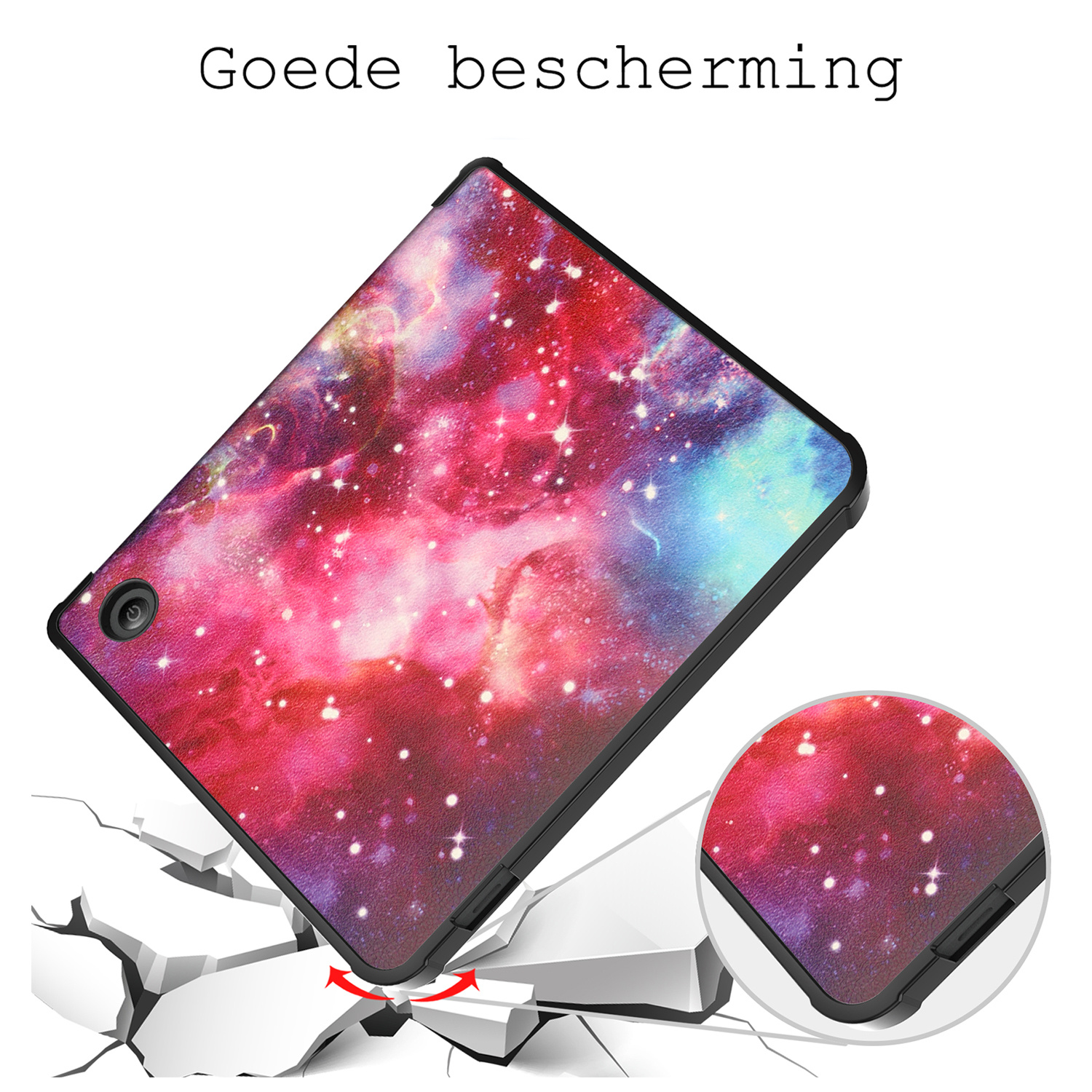 BASEY. Hoes Geschikt voor Kobo Sage Hoesje Bookcase Cover Hoes Met Screenprotector - Hoesje Geschikt voor Kobo Sage Hoes Cover Case - Galaxy