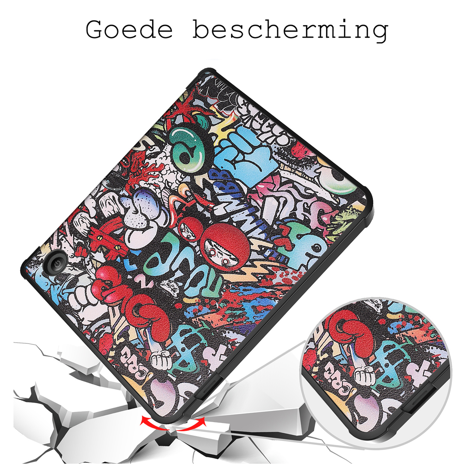 BASEY. Hoes Geschikt voor Kobo Sage Hoesje Bookcase Cover Hoes Met Screenprotector - Hoesje Geschikt voor Kobo Sage Hoes Cover Case - Graffity