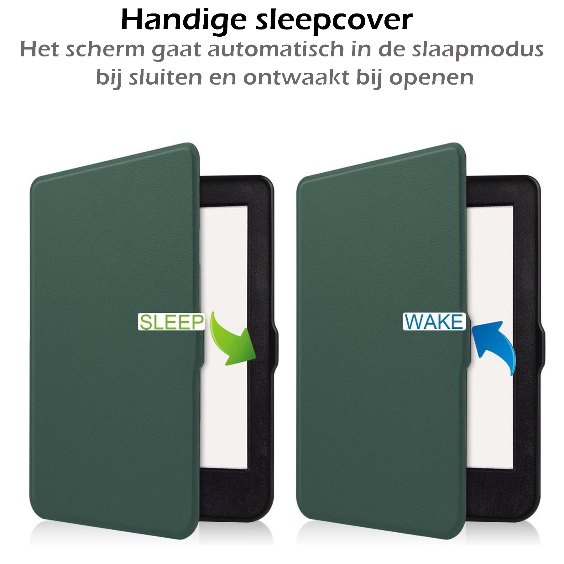 Nomfy Hoesje Geschikt voor Kobo Nia Hoes Book Case - Hoes Geschikt voor Kobo Nia Hoesje Book Cover Met Screenprotector - Donkergroen