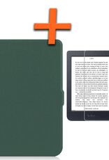 Nomfy Hoesje Geschikt voor Kobo Nia Hoes Book Case - Hoes Geschikt voor Kobo Nia Hoesje Book Cover Met Screenprotector - Donkergroen