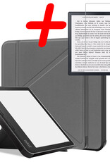 BASEY. Hoes Geschikt voor Kobo Sage Hoesje Bookcase Cover Hoes Met Screenprotector - Hoesje Geschikt voor Kobo Sage Hoes Cover Case - Grijs