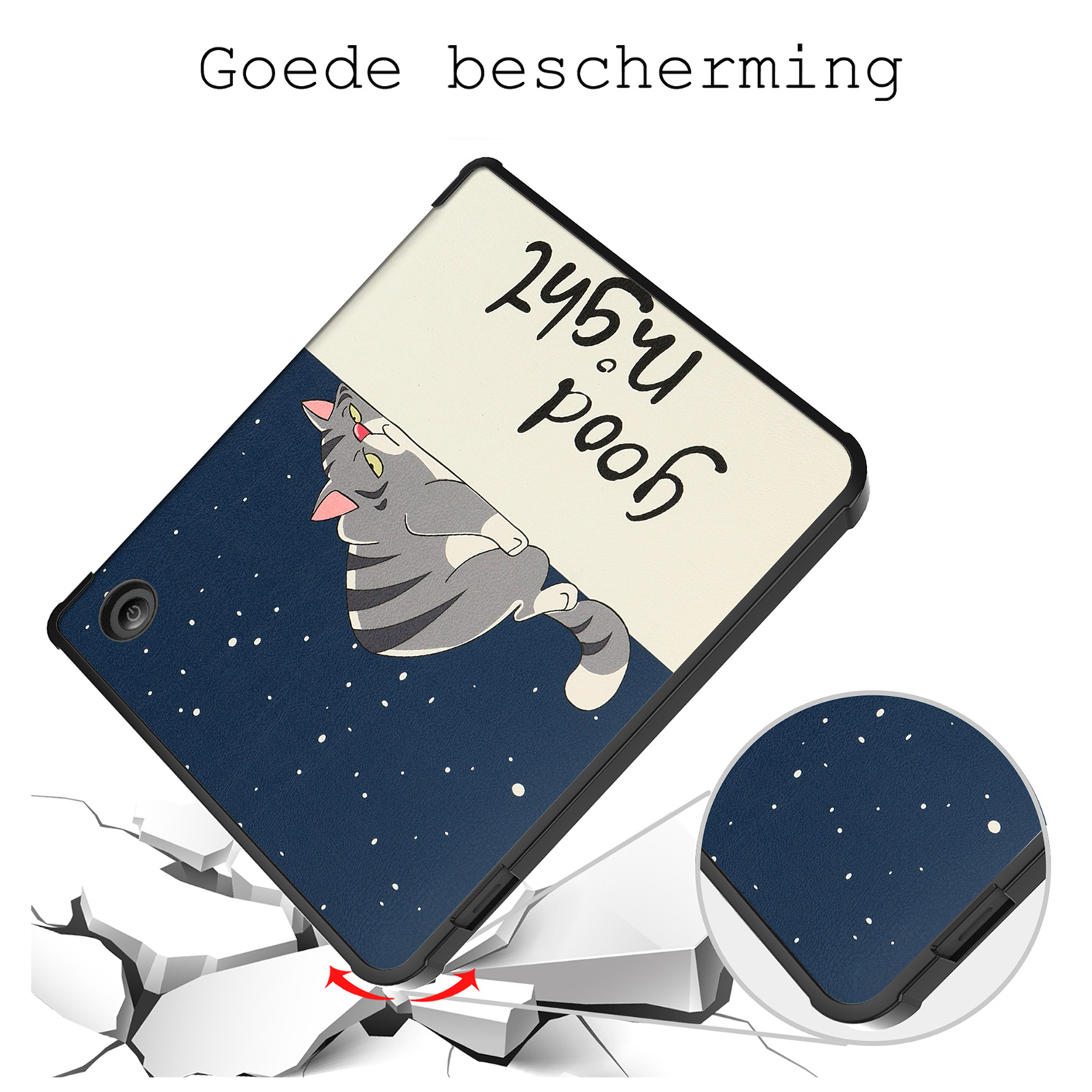 BASEY. Hoes Geschikt voor Kobo Sage Hoesje Bookcase Cover Hoes Met Screenprotector - Hoesje Geschikt voor Kobo Sage Hoes Cover Case - Kat