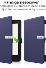 Nomfy Hoesje Geschikt voor Kobo Nia Hoes Book Case - Hoes Geschikt voor Kobo Nia Hoesje Book Cover Met Screenprotector - Donkerblauw