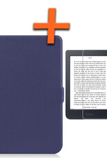 Nomfy Hoesje Geschikt voor Kobo Nia Hoes Book Case - Hoes Geschikt voor Kobo Nia Hoesje Book Cover Met Screenprotector - Donkerblauw