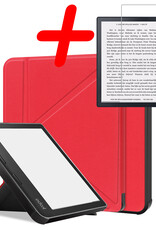 BASEY. Hoes Geschikt voor Kobo Sage Hoesje Bookcase Cover Hoes Met Screenprotector - Hoesje Geschikt voor Kobo Sage Hoes Cover Case - Rood