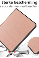 Nomfy Hoesje Geschikt voor Kobo Libra H2O Hoes Book Case - Hoes Geschikt voor Kobo Libra H2O Hoesje Book Cover Met Screenprotector - Rosé Goud
