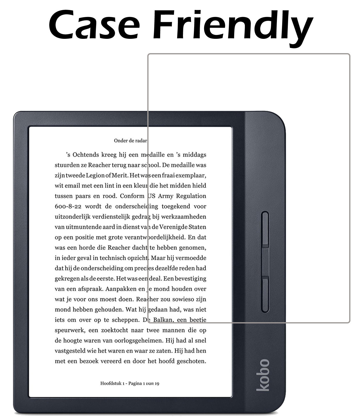 Nomfy Hoesje Geschikt voor Kobo Libra H2O Hoes Book Case - Hoes Geschikt voor Kobo Libra H2O Hoesje Book Cover Met Screenprotector - Grijs
