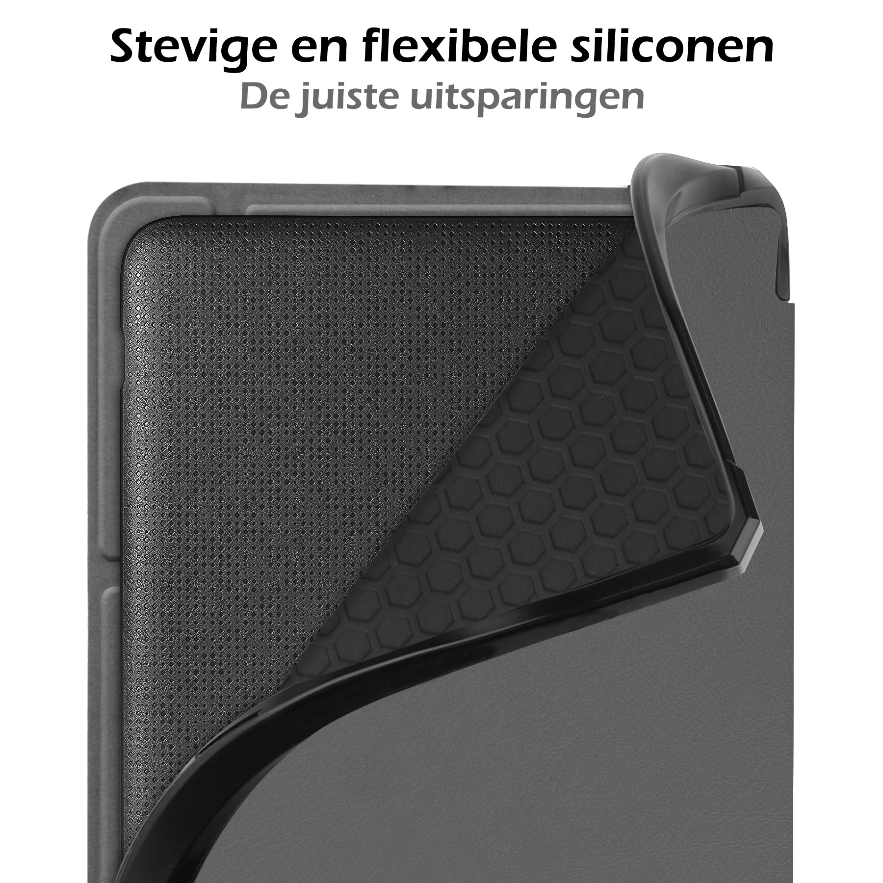 Nomfy Hoesje Geschikt voor Kobo Libra H2O Hoes Book Case - Hoes Geschikt voor Kobo Libra H2O Hoesje Book Cover Met Screenprotector - Grijs