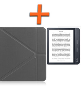 Nomfy Nomfy Kobo Libra H2O Hoesje Met Screenprotector - Grijs