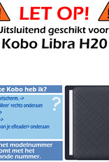 Nomfy Hoesje Geschikt voor Kobo Libra H2O Hoes Book Case - Hoes Geschikt voor Kobo Libra H2O Hoesje Book Cover Met Screenprotector - Grijs
