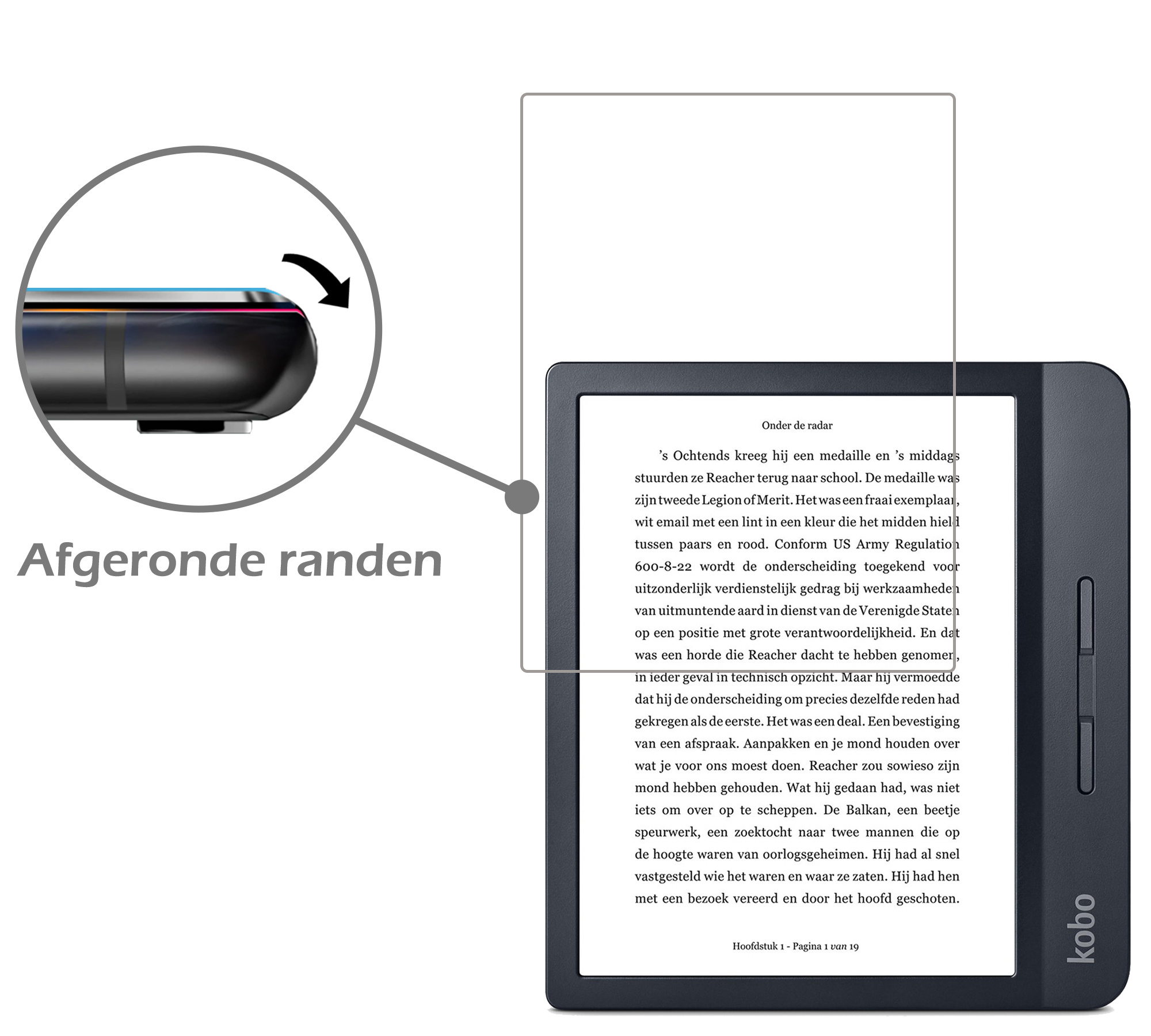 Nomfy Hoesje Geschikt voor Kobo Libra H2O Hoes Book Case - Hoes Geschikt voor Kobo Libra H2O Hoesje Book Cover Met Screenprotector - Donkerblauw