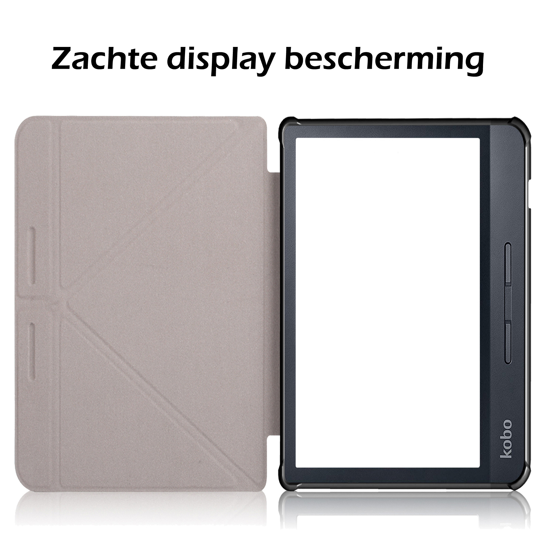 Nomfy Hoesje Geschikt voor Kobo Libra H2O Hoes Book Case - Hoes Geschikt voor Kobo Libra H2O Hoesje Book Cover Met Screenprotector - Donkerblauw