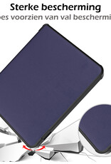 Nomfy Hoesje Geschikt voor Kobo Libra H2O Hoes Book Case - Hoes Geschikt voor Kobo Libra H2O Hoesje Book Cover Met Screenprotector - Donkerblauw