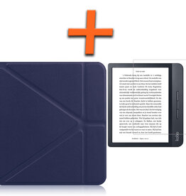 Nomfy Nomfy Kobo Libra H2O Hoesje Met Screenprotector - Donkerblauw