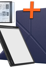 Nomfy Hoesje Geschikt voor Kobo Elipsa 2E Hoes Book Case - Hoes Geschikt voor Kobo Elipsa 2E Hoesje Book Cover Met Screenprotector - Donkerblauw