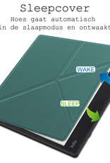 Nomfy Hoesje Geschikt voor Kobo Elipsa 2E Hoes Book Case - Hoes Geschikt voor Kobo Elipsa 2E Hoesje Book Cover Met Screenprotector - Donkergroen