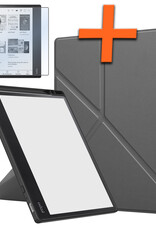 Nomfy Hoesje Geschikt voor Kobo Elipsa 2E Hoes Book Case - Hoes Geschikt voor Kobo Elipsa 2E Hoesje Book Cover Met Screenprotector - Grijs