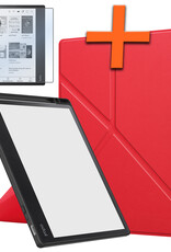 Nomfy Hoesje Geschikt voor Kobo Elipsa 2E Hoes Book Case - Hoes Geschikt voor Kobo Elipsa 2E Hoesje Book Cover Met Screenprotector - Rood