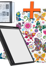 Nomfy Hoesje Geschikt voor Kobo Elipsa 2E Hoes Book Case - Hoes Geschikt voor Kobo Elipsa 2E Hoesje Book Cover Met Screenprotector - Vlinders