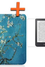 Nomfy Hoesje Geschikt voor Kobo Clara 2E Hoes Book Case - Hoes Geschikt voor Kobo Clara 2E Hoesje Book Cover Met Screenprotector - Bloesem