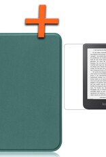 Nomfy Hoesje Geschikt voor Kobo Clara 2E Hoes Book Case - Hoes Geschikt voor Kobo Clara 2E Hoesje Book Cover Met Screenprotector - Donkergroen