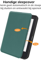Nomfy Hoesje Geschikt voor Kobo Clara 2E Hoes Book Case - Hoes Geschikt voor Kobo Clara 2E Hoesje Book Cover Met Screenprotector - Donkergroen