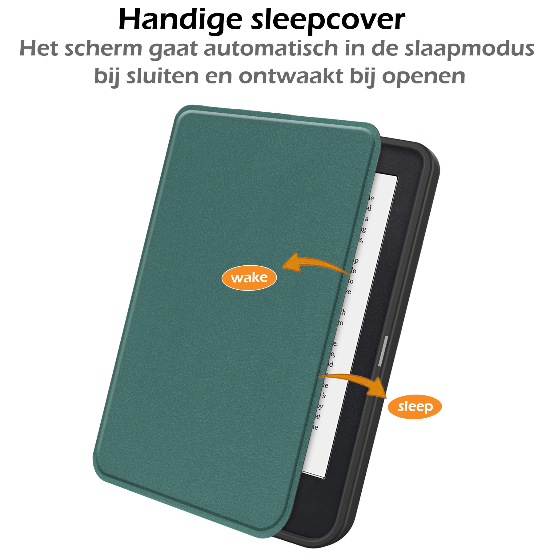 Nomfy Hoesje Geschikt voor Kobo Clara 2E Hoes Book Case - Hoes Geschikt voor Kobo Clara 2E Hoesje Book Cover Met Screenprotector - Donkergroen