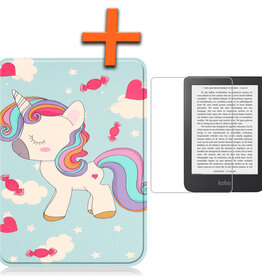 Nomfy Nomfy Kobo Clara 2E Hoesje Met Screenprotector - Eenhoorn