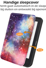 Nomfy Hoesje Geschikt voor Kobo Clara 2E Hoes Book Case - Hoes Geschikt voor Kobo Clara 2E Hoesje Book Cover Met Screenprotector - Galaxy