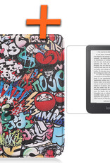 Nomfy Hoesje Geschikt voor Kobo Clara 2E Hoes Book Case - Hoes Geschikt voor Kobo Clara 2E Hoesje Book Cover Met Screenprotector - Graffity