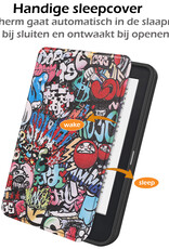 Nomfy Hoesje Geschikt voor Kobo Clara 2E Hoes Book Case - Hoes Geschikt voor Kobo Clara 2E Hoesje Book Cover Met Screenprotector - Graffity