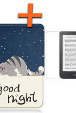 Nomfy Hoesje Geschikt voor Kobo Clara 2E Hoes Book Case - Hoes Geschikt voor Kobo Clara 2E Hoesje Book Cover Met Screenprotector - Kat