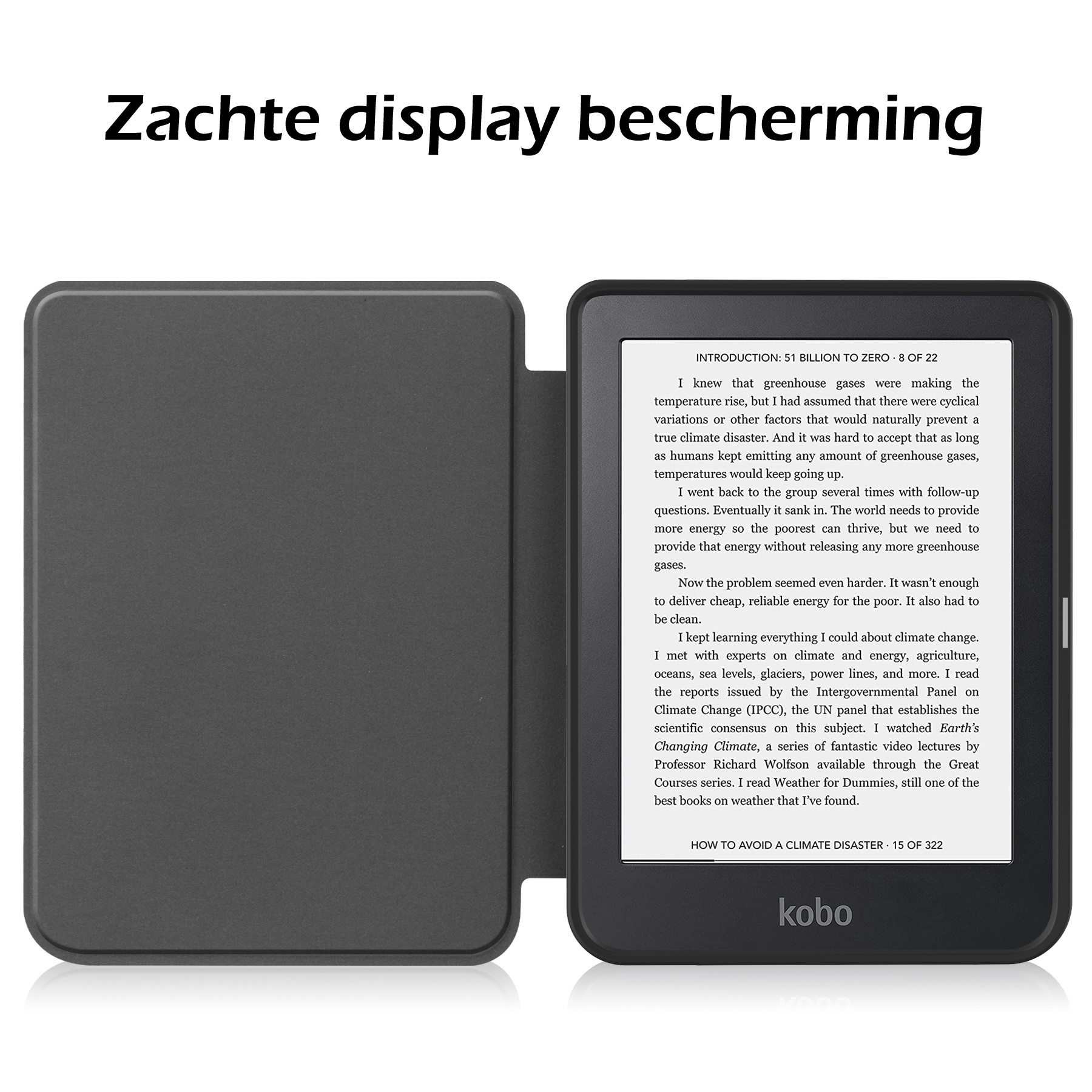 Nomfy Hoesje Geschikt voor Kobo Clara 2E Hoes Book Case - Hoes Geschikt voor Kobo Clara 2E Hoesje Book Cover Met Screenprotector - Kat