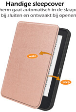 Nomfy Hoesje Geschikt voor Kobo Clara 2E Hoes Book Case - Hoes Geschikt voor Kobo Clara 2E Hoesje Book Cover Met Screenprotector - Rosé Goud