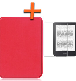 Nomfy Nomfy Kobo Clara 2E Hoesje Met Screenprotector - Rood
