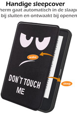 Nomfy Hoesje Geschikt voor Kobo Clara 2E Hoes Book Case - Hoes Geschikt voor Kobo Clara 2E Hoesje Book Cover Met Screenprotector - Don't Touch Me